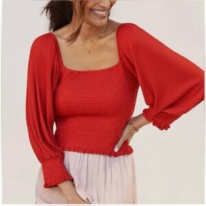 Anthropologie Scarlet Square Neck Blouse